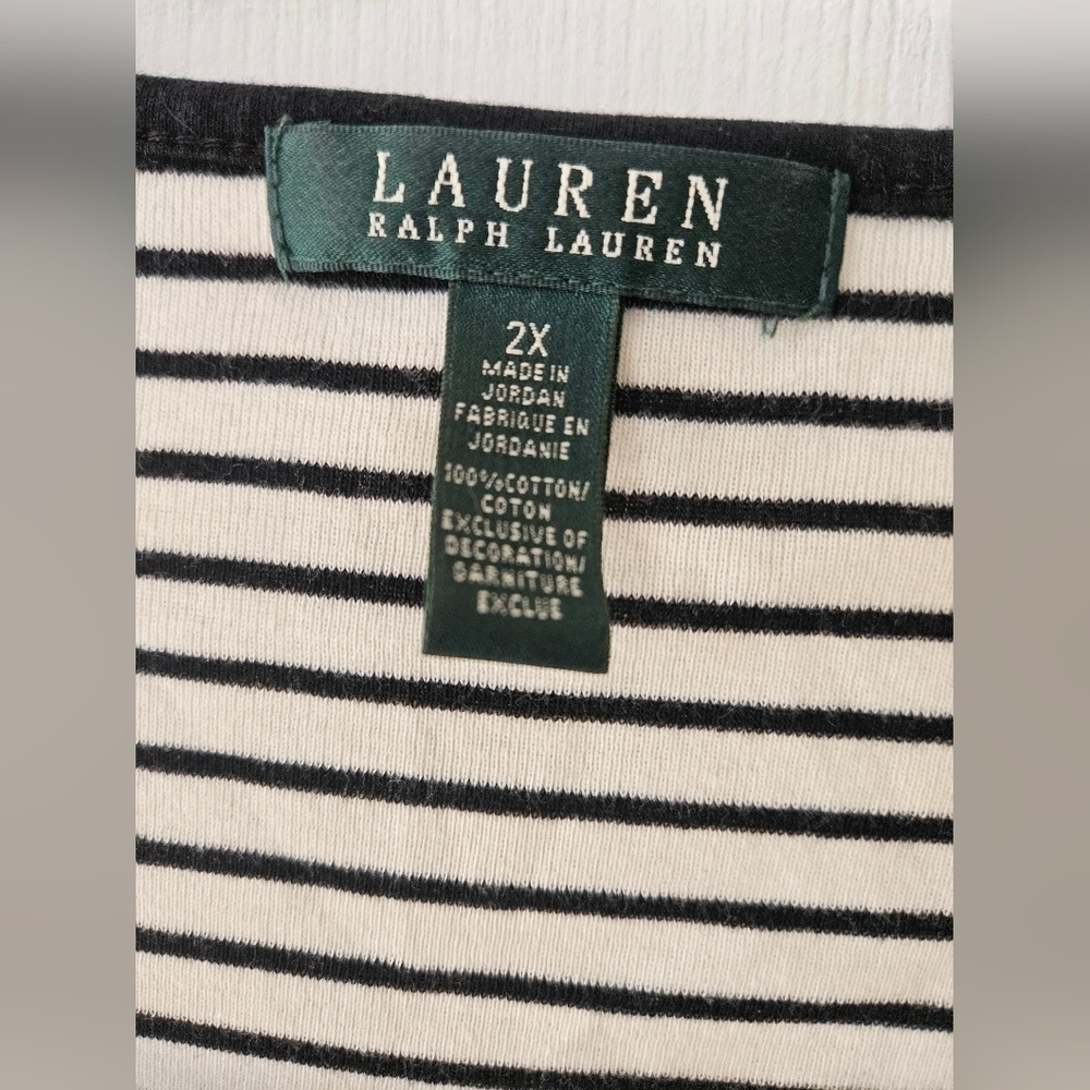 Lauren Ralph Lauren stripped top navy / white size 2X - Picture 2 of 5